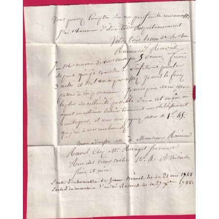 MARQUE P72P VERSAILLES SEINE ET OISE PPPP ROUGE 1810 POUR ST FLOUR CANTAL LETTRE COVER