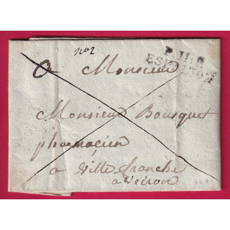 MARQUE P11P ESPALLION AVEYRON TEXTE STE GENEVIEVE 1827 POUR VILLEFRANCHE DE ROUERGUE PHARMACIE LETTRE COVER