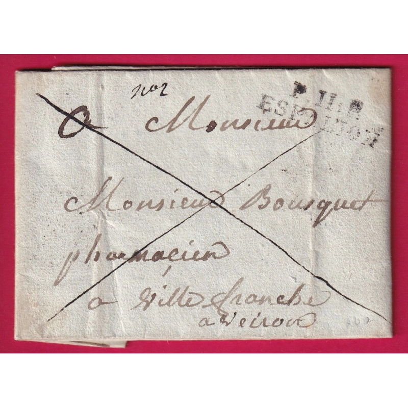 MARQUE P11P ESPALLION AVEYRON TEXTE STE GENEVIEVE 1827 POUR VILLEFRANCHE DE ROUERGUE PHARMACIE LETTRE COVER
