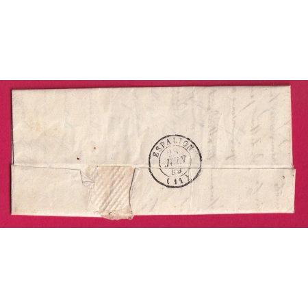 CAD TYPE 15 LAGUIOLE AVEYRON 1849 BOITE RURALE E CURIERES POUR ST COME TAXE TAMPON 2 LETTRE COVER