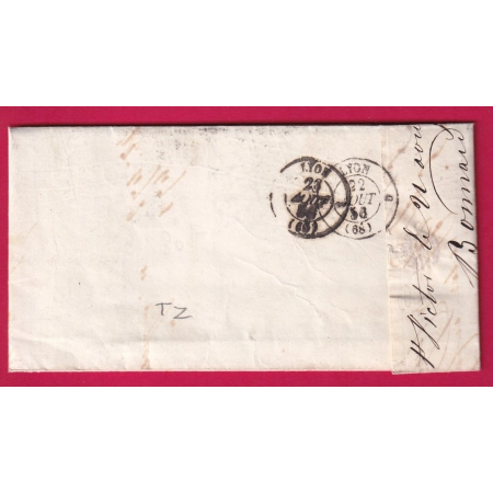 N°14 PC 3387 LA TOUR DU PIN ISERE OR ST VICTOR DE CESSIEU POUR LYON LA GUILLOTIERE LETTRE COVER