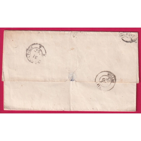N°14 PC 1999 MILLAU AVEYRON BOITE RURALE C AGUESSAC POUR PARIS 1859 LETTRE COVER