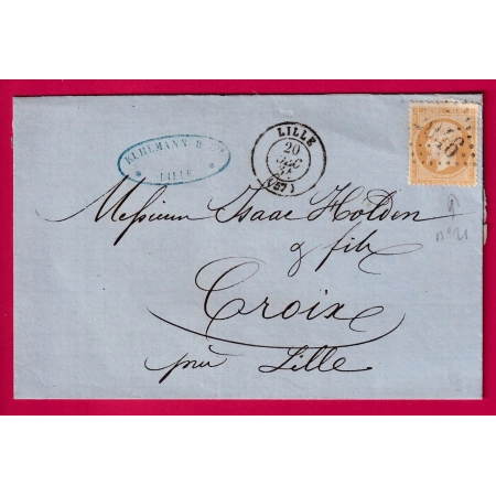 N°21 GC 2046 LILLE NORD POUR CROIX RECETTES REUNIES ??  LETTRE COVER