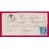 N°22 GC 1876 JOIGNY YONNE BOITE RURALE J LOOZE POUR AUXERRE  LETTRE COVER