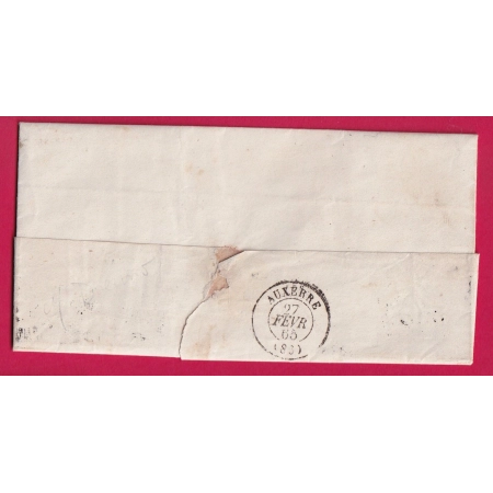 N°22 GC 1876 JOIGNY YONNE BOITE RURALE J LOOZE POUR AUXERRE  LETTRE COVER