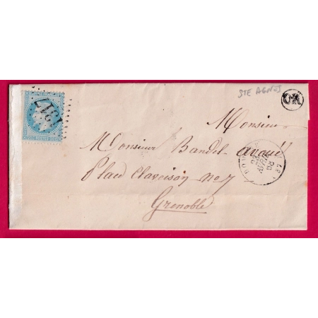 N°29 GC 1317 DOMENE ISERE OR SAINTE AGNES POUR GRENOBLE ISERE LETTRE COVER