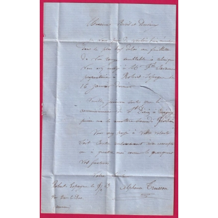 N°22 GC 305 BAR LE DUC MEUSE BOITE RURALE Q ROBERT ESPAGNE POUR GRAY HAUTE SAONE LETTRE COVER