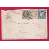 N°37 25 27 GC 3242 RUFFEC CHARENTE 5 SEPTEMBRE 1871 POUR PAMIERS ARIEGE LETTRE COVER