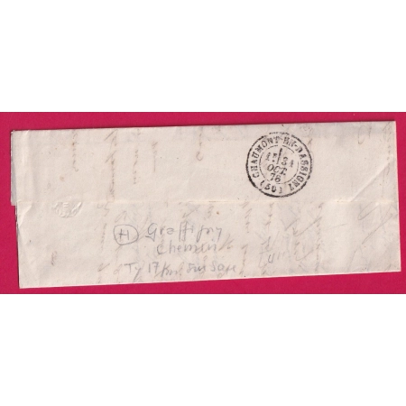 N°90 BOURMONT HAUTE MARNE BOITE RURALE H GRAFFIGNY CHEMIN POUR CHAUMONT LETTRE COVER