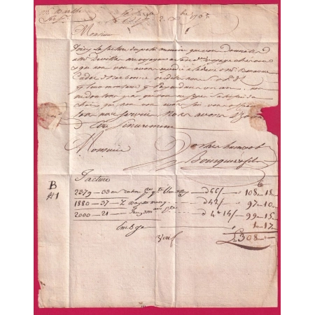 MARQUE DE ST HIPPOLYTE DU GARD LENAIN N°3 1768 INDICE 12 POUR PERPIGNAN PYRENEES ORIENTALES LETTRE COVER