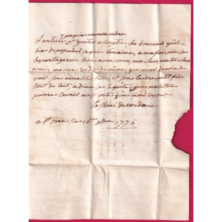MARQUE MOIRANS ISERE 1776 LENAIN N°1 INDICE 13 POUR BEAUNE COTE D'OR LETTRE COVER