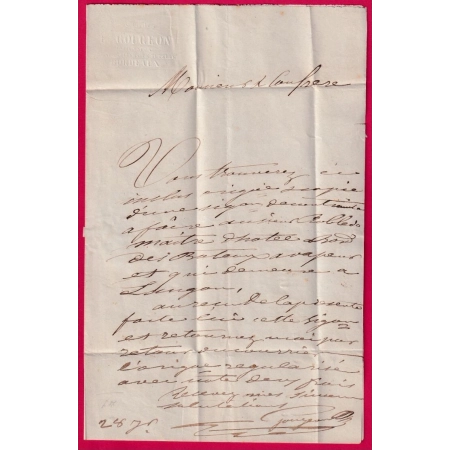 N°10 X2 PC 441 BORDEAUX GIRONDE POUR LANGON LETTRE COVER
