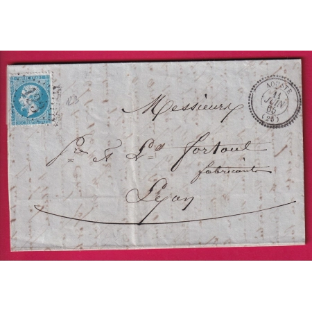 N°22 GC 123 AOUSTE DROME CAD TYPE 22 POUR LYON RHONE LETTRE COVER