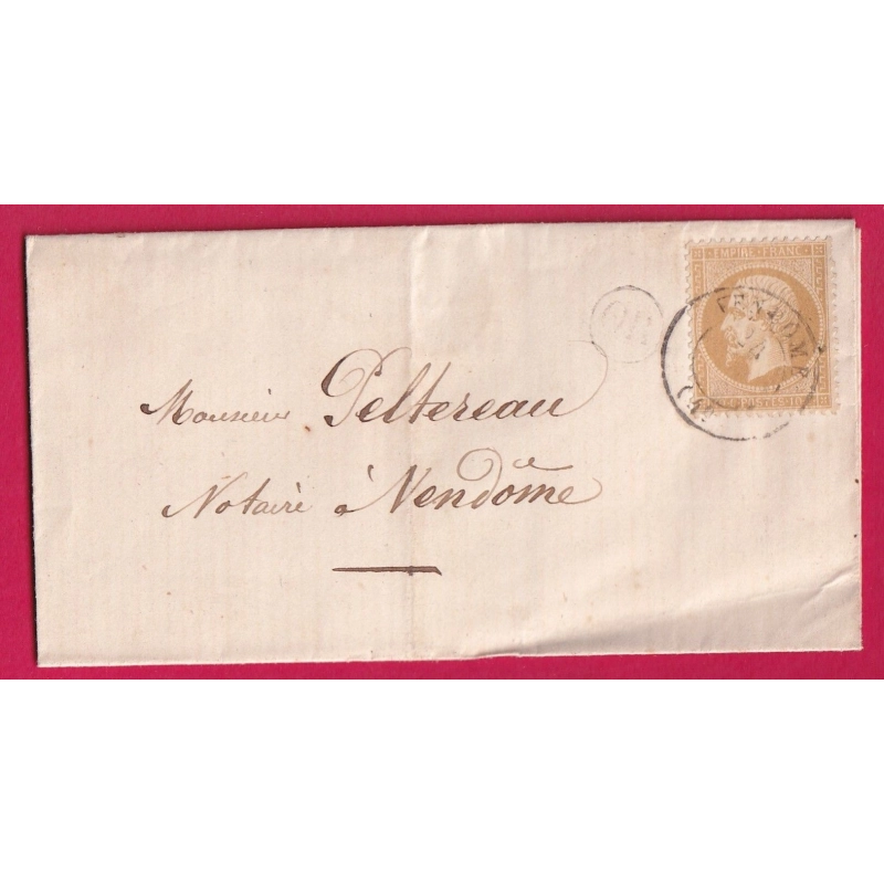 N°21 CAD TYPE 15 VENDOME LOIR ET CHER + OR POUR VENDOME LETTRE COVER