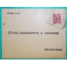 N°272 EXPO COLONIALE PARIS 50C ROUGE PERFORE AD ETABLISSEMENT A. DEROME BERNAY EN PONTHIEU SOMME POUR BAVAY NORD 1931