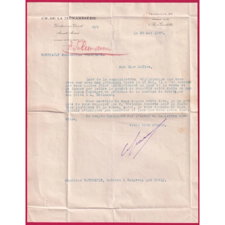 N°199 PERFORE MEAUX SEINE ET MARNE 1927 ME DE LA MENARDIERE POUR COUPVRAY SEINE ET MARNE LETTRE COVER