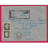 N°694 PAIRE RECOMMANDE PROVISOIRE CHATEAU SALINS MOSELLE POUR METZ LETTRE COVER