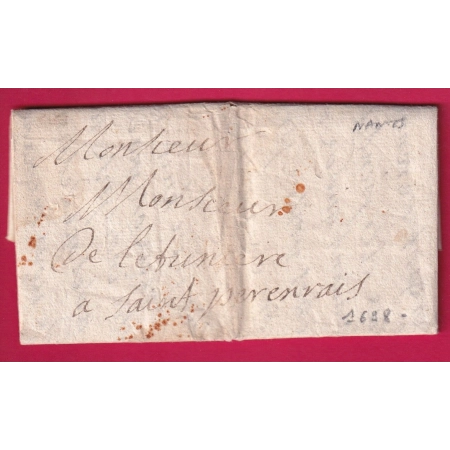 LETTRE DE NANTES LOIRE INFERIEURE 1698 TEXTE PROCES DE RENNES ILLE ET VILAINE LETTRE COVER