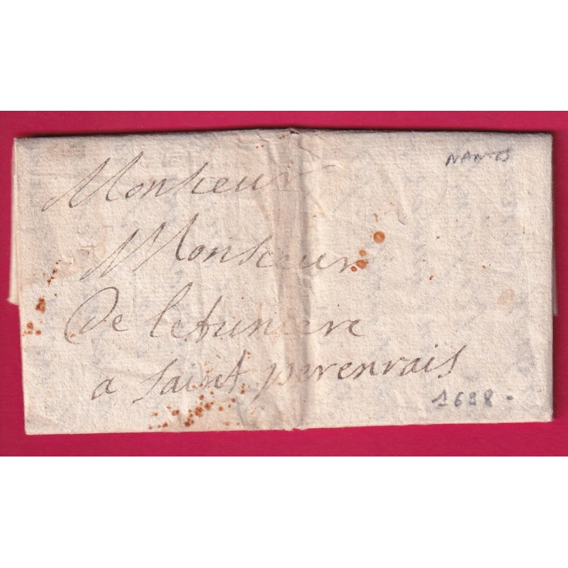 LETTRE DE NANTES LOIRE INFERIEURE 1698 TEXTE PROCES DE RENNES ILLE ET VILAINE LETTRE COVER