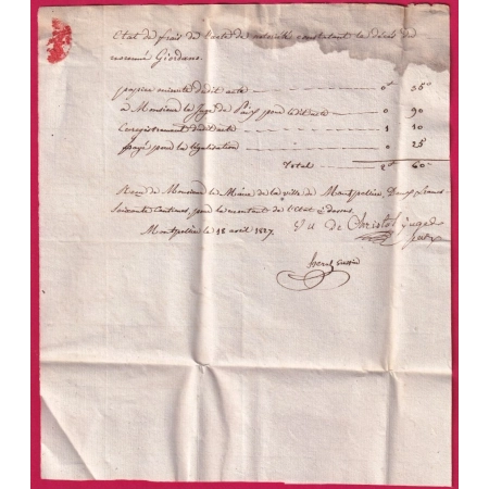LETTRE ACHEMINEE DE TURIN ITALIE 1827 POSTEE A MARSEILLE MARQUE P12P MARSEILLE POUR MONTPELLIER LETTRE COVER