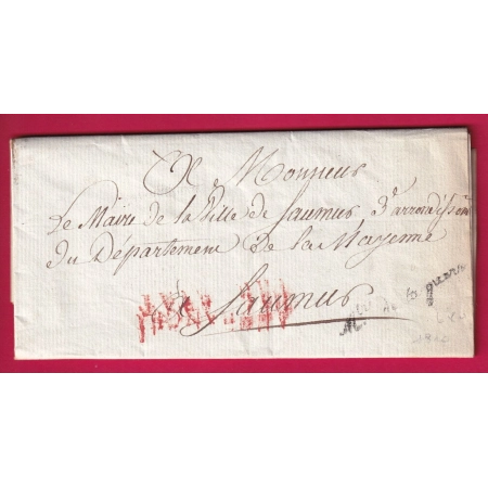 FRANCHISE MINISTRE DE LA GUERRE PARIS 1810 POUR SAUMUR MAINE ET LOIRE LETTRE COVER