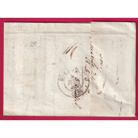 MARQUE OVALE FRANCO VENEZIA VENISE 1838 POUR BORDEAUX ENTREE ITALIE PAR ANTIBES VAR LETTRE COVER