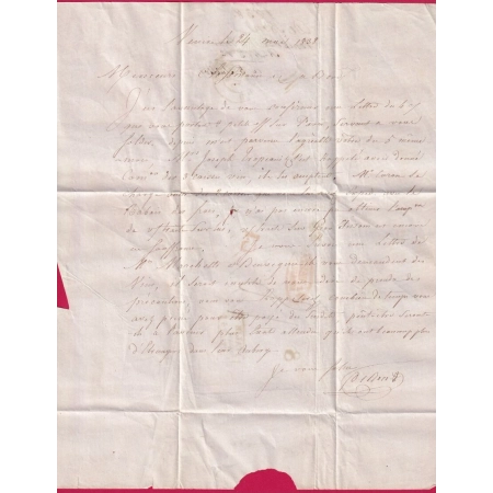 MARQUE OVALE FRANCO VENEZIA VENISE 1838 POUR BORDEAUX ENTREE ITALIE PAR ANTIBES VAR LETTRE COVER