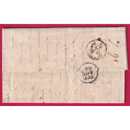 MARQUE ANGLETERRE EN ROUGE LETTRE DE LONDRES LONDON 1830 POUR BORDEAUX GIRONDE COVER