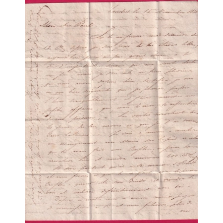 MARQUE ANGLETERRE EN ROUGE LETTRE DE LONDRES LONDON 1830 POUR BORDEAUX GIRONDE COVER