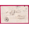 CAD TYPE 15 CHAMPAGNEY HAUTE SAONE BOITE RURALE B PLANCHER LES MINES POUR BEDARIEUX HERAULT 1853 LETTRE COVER
