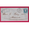 N°14 AMBULANT DE JOUR TOULOUSE A BORDEAUX LOSANGE TB POUR MARMANDE LOT ET GARONNE POSTEE A AGEN LETTRE COVER