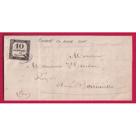TAXE N°2 CAD TYPE 15 CONCHES EN OUCHES EURE POUR LA BONNEVILLE 1859 LETTRE COVER