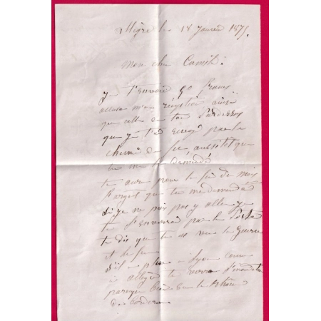 N°60 PAIRE + UN GC 63 ALLEGRE HAUTE LOIRE RECOMMANDE POUR LYON RHONE LETTRE COVER