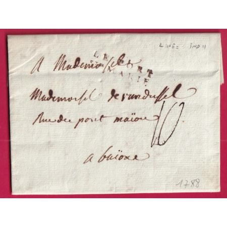 MARQUE LE PORT STE MARIE LOT ET GARONNE LENAIN N°6 POUR BAYONNE BASSES PYRENEES  LETTRE COVER