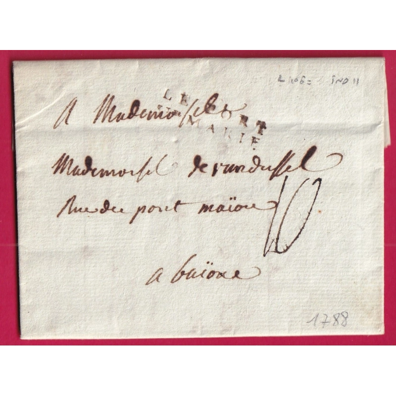 MARQUE LE PORT STE MARIE LOT ET GARONNE LENAIN N°6 POUR BAYONNE BASSES PYRENEES  LETTRE COVER