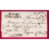 MARQUE P41P ISSENGEAUX HAUTE LOIRE 1828 POUR LYON LETTRE COVER