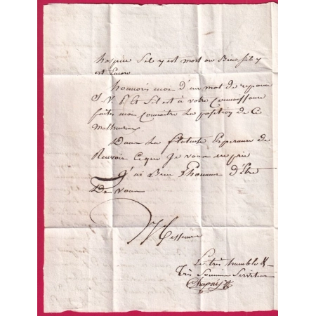 MARQUE P41P ISSENGEAUX HAUTE LOIRE 1828 POUR LYON LETTRE COVER
