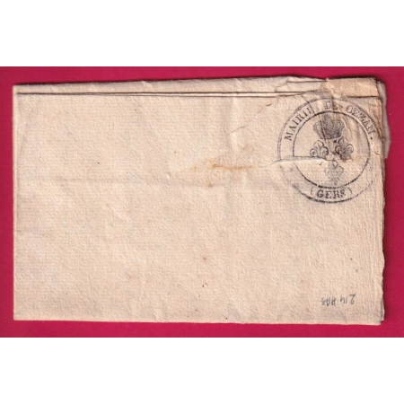 MARQUE 31 FLEURANCE GERS 1816 CACHET FLEUR DE LYS MAIRIE DE CEZAN POUR GRENOBLE ISERE LETTRE COVER