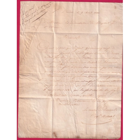CURSIVE GRATTEE 41 MONTFAUCON HAUTE LOIRE 1831 CAD TYPE 12 ISSENGEAUX TEXTE DE DUNIERES POUR ST ETIENNE LOIRE LETTRE