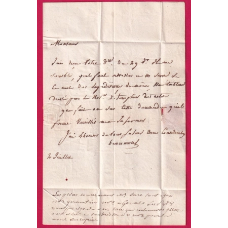 CURSIVE 25 MORAS DROME CAD TYPE 12 ST VALLIER POUR ANNONAY 1832 INDICE 10 LETTRE COVER