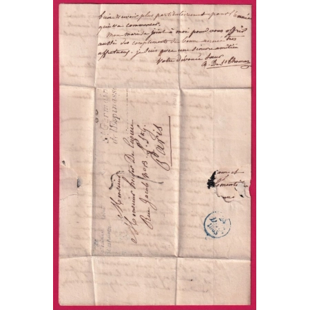 CURSIVE 88 ST GERMAIN DE L'ESPINASSE LOIRE 1835 POUR PARIS INDICE 11 LETTRE COVER