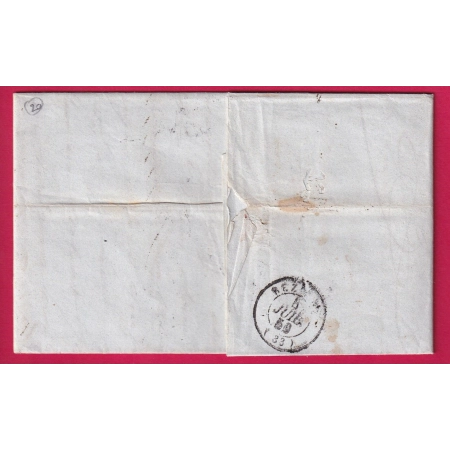 DEUXIEME JOUR TARIF A 25C 2 JUILLET 1850 PARIS POUR BEZIERS HERAULT LETTRE COVER