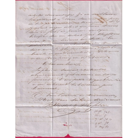 DEUXIEME JOUR TARIF A 25C 2 JUILLET 1850 PARIS POUR BEZIERS HERAULT LETTRE COVER