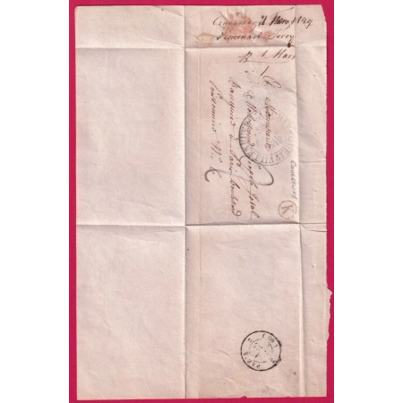 CAD TYPE 13 VILLENEUVE L'ARCHEVEQUE BOITE RURALE K COURGENAY POUR PARIS 1849 LETTRE COVER