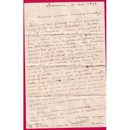 CAD TYPE 15 CONDOM GERS 1848 TAXE LOCALE 1 BOITE RURALE G LA ROMIEU POUR CONDOM LETTRE COVER