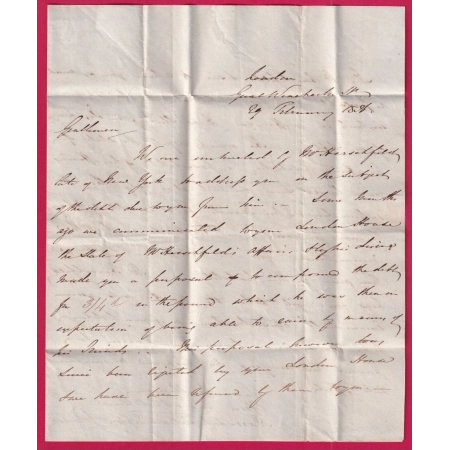 CACHET ENTREE ECHOPPE ANGLETERRE PAR CALAIS LONDRES ANGLETERRE  POUR BORDEAUX LETTRE COVER