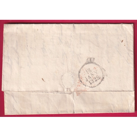 MARQUE ENTREE ESPAGNE PAR ST JEAN DE LUZ BASSES PYRENEES DEPART MADRID ESPAGNE SPAIN 1829 BORDEAUX LETTRE COVER