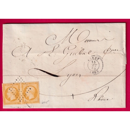 N°13 JAUNE CITRON BELLE PAIRE PC 445 BERCY SEINE POUR LYON RHONE LETTRE COVER