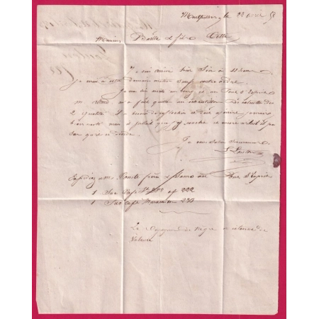 N°14 CONVOYEUR STATION ESSAI MONTPELLIER A CETTE 2EME CONVOI POUR CETTE 1858 INDICE 17 HERAULT LETTRE COVER