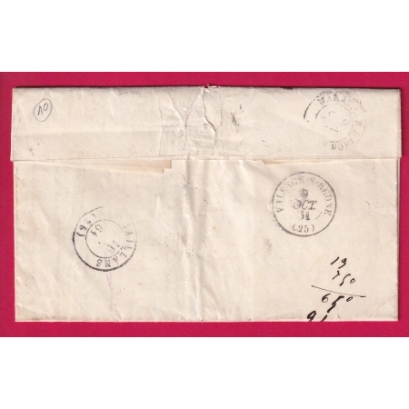 N°14 PC 2707 ROCHEMAURE ARDECHE CAD TYPE 22 POUR VALENCE DROME REEXPEDIEE SAILLANS LETTRE COVER